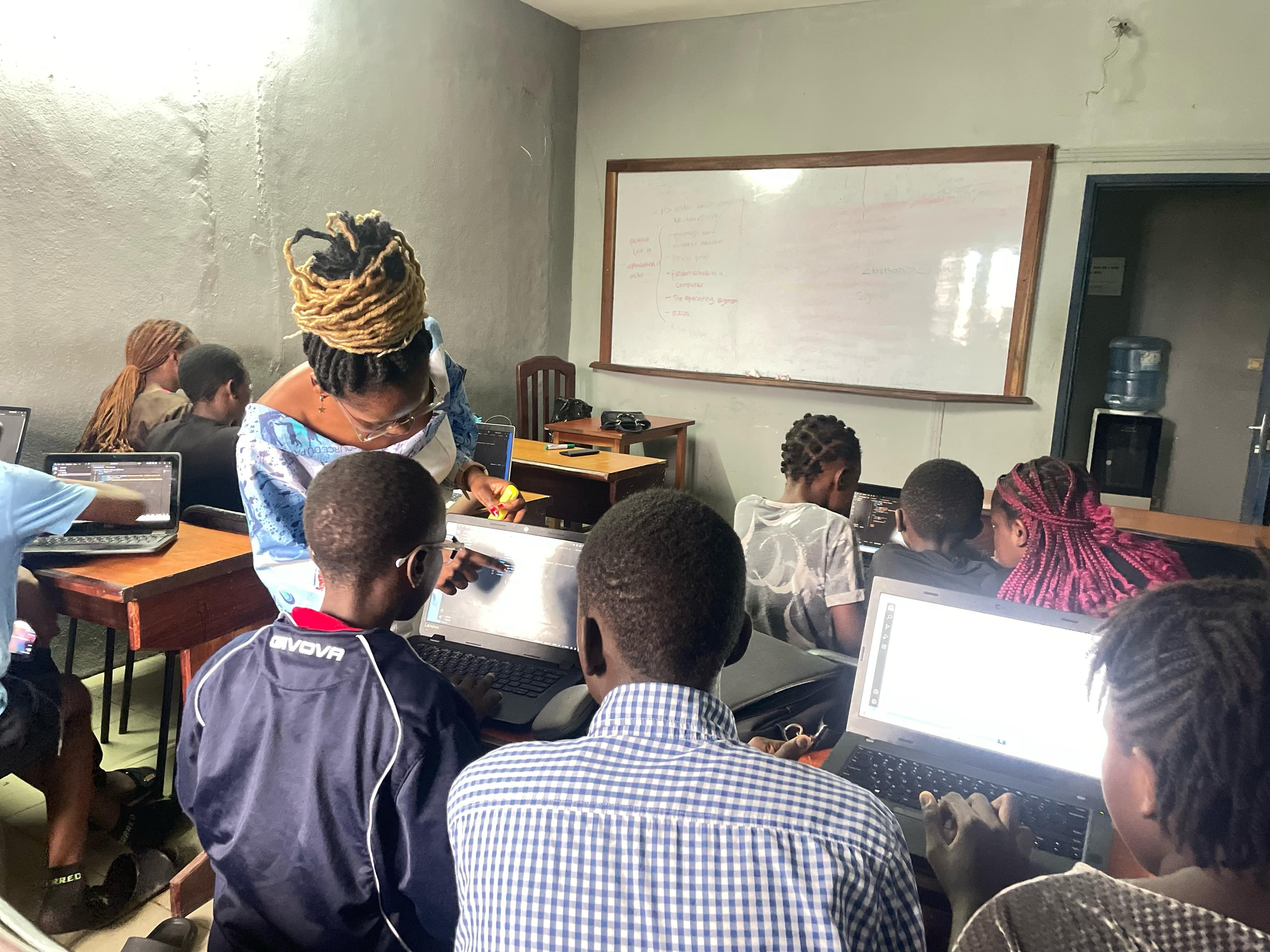 Giiyo Tech students working together on a hands-on project