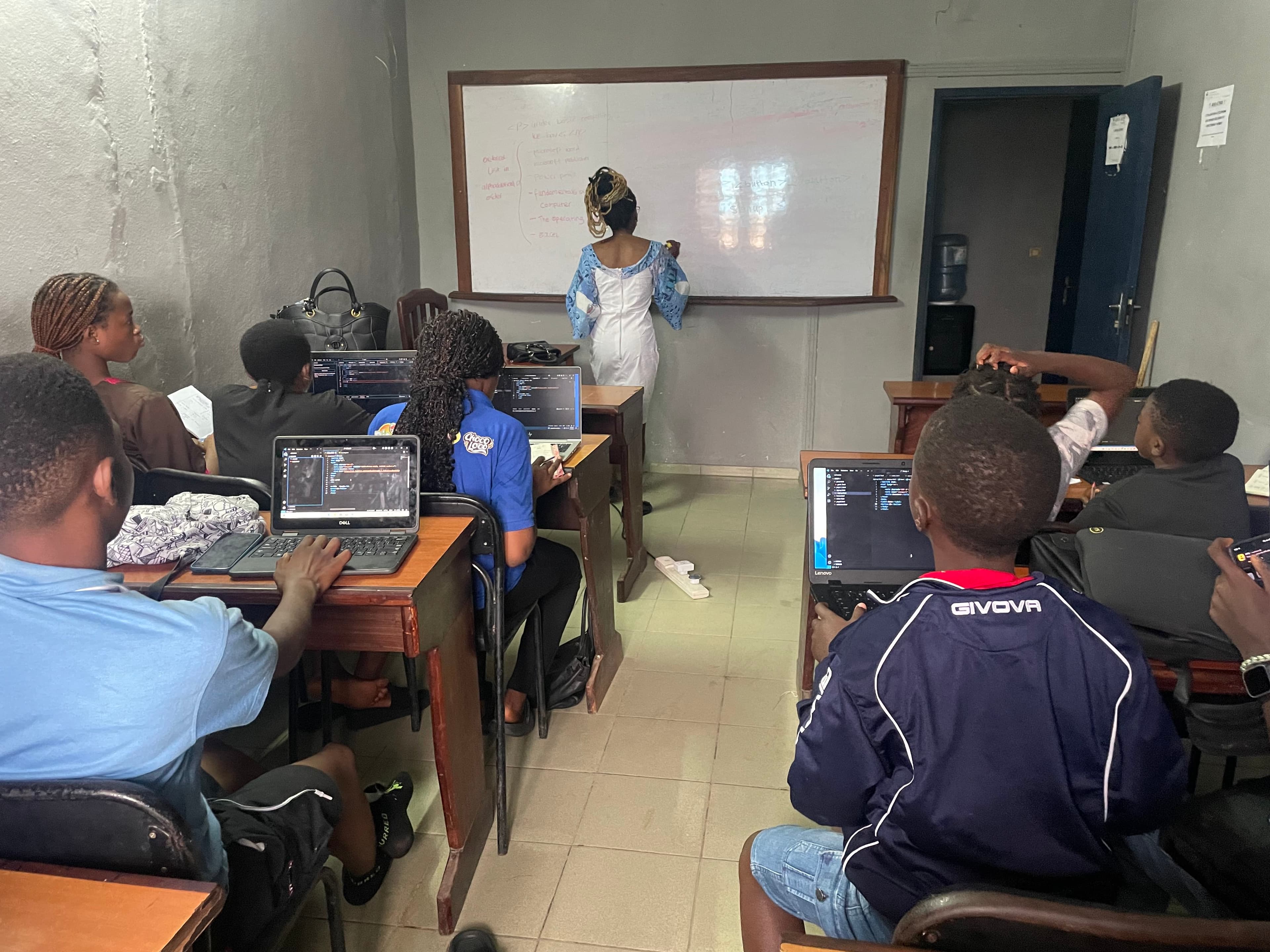 Students at computers